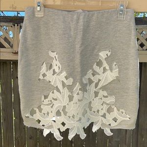 Zara grey crochet detail skirt